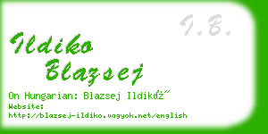 ildiko blazsej business card